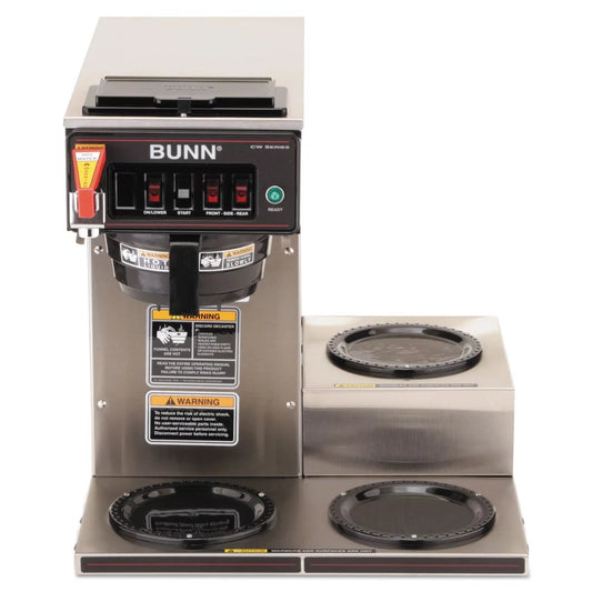 BUNN 12950.0212 CWTF-3 3 Burner 12-Cup Automatic Coffee Brewer &#8211; Black/Stainless Steel