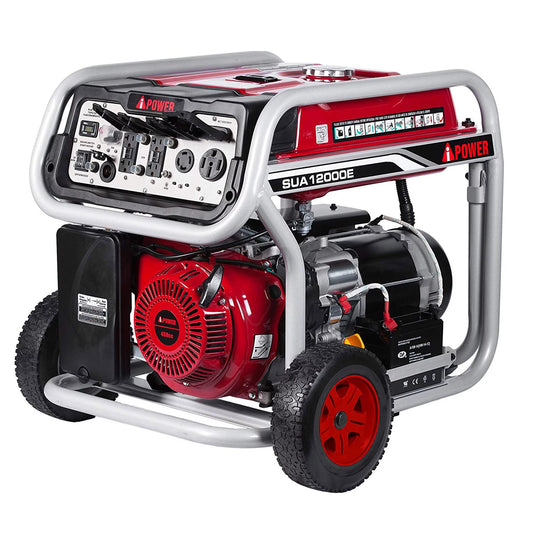 A iPower 12000 Watt Portable Gas Powered Generator w/ Electric Start &#038; Wheel Kit