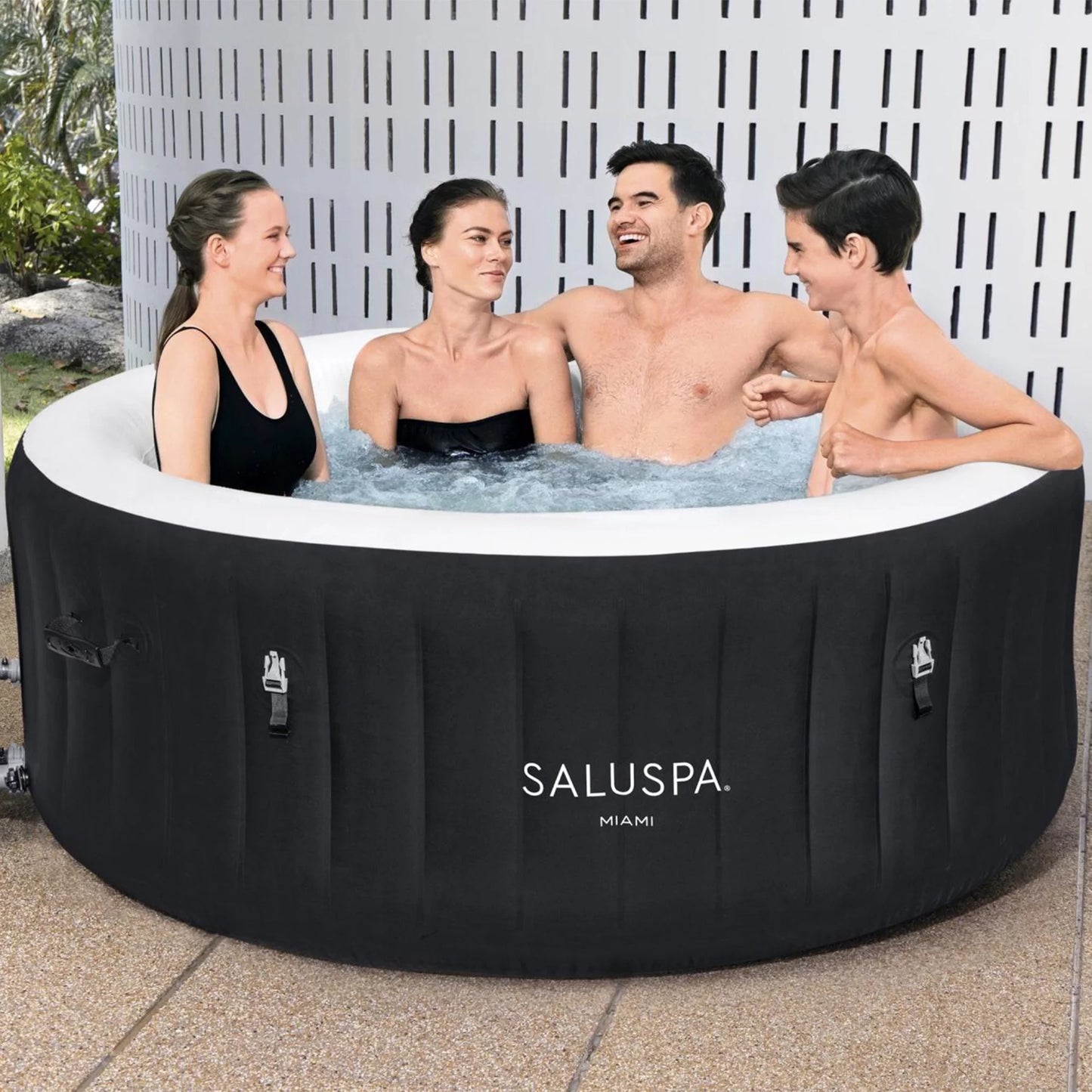 Bestway SaluSpa Cancun AirJet Inflatable Hot Tub with 120 Jets, Gray