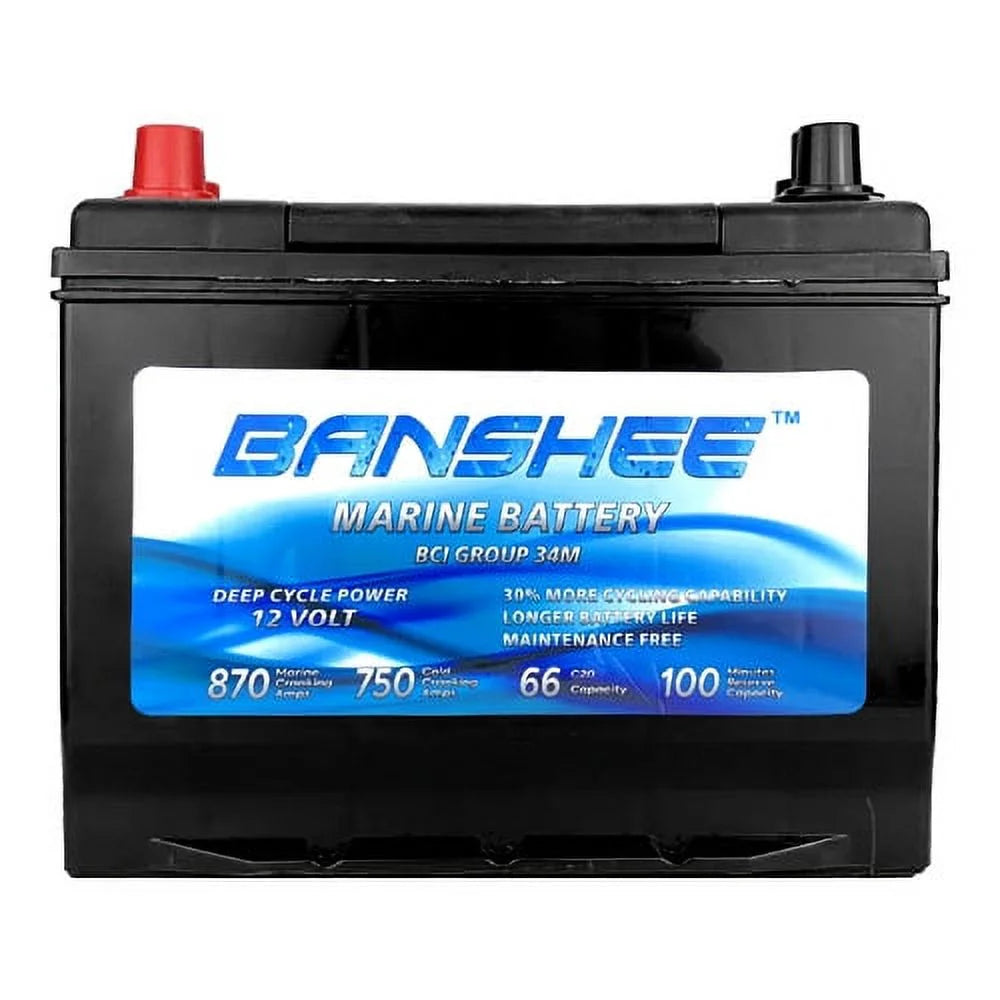 Banshee 34M-Banshee-100 Deep Cycle Battery for Replacement Optima Blue Top &#8211; Group Size 34