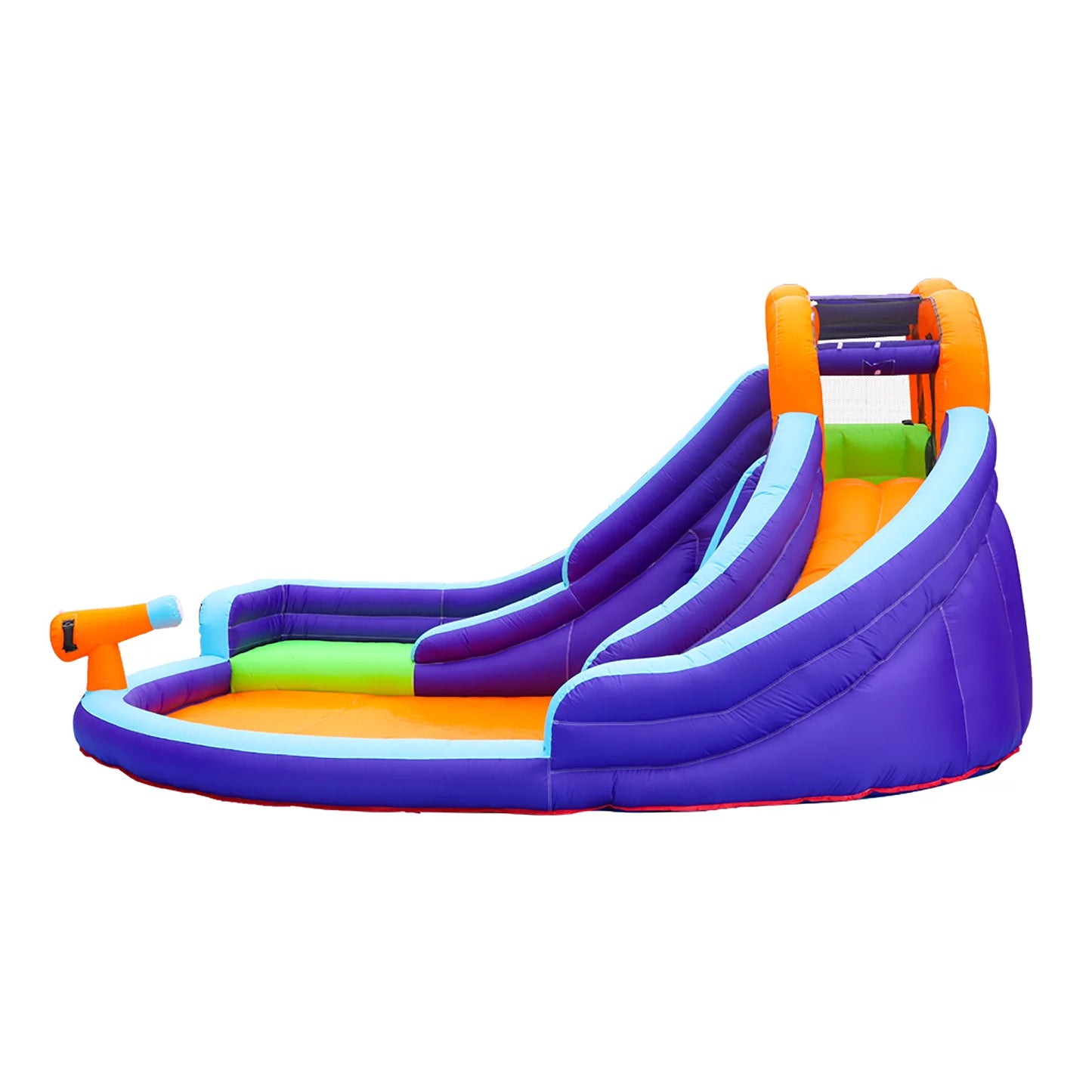 CocoNut Castles Double Slide Inflatable Water Park with Climbing Wall &#038; Water Cannon