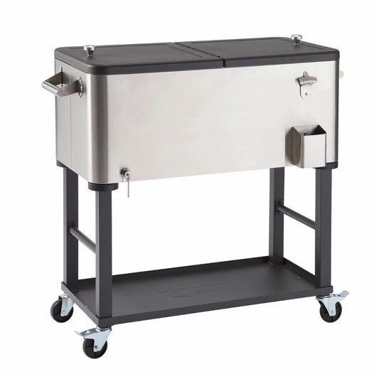 TRINITY 80 Quart Steel Cooler on Wheels &#8211; Detachable Tub