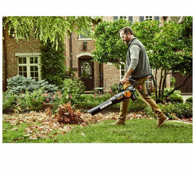 Worx WG524 12 Amp TRIVAC 3-in-1 Electric Leaf Blower/Mulcher/Vac with Leaf Collection System