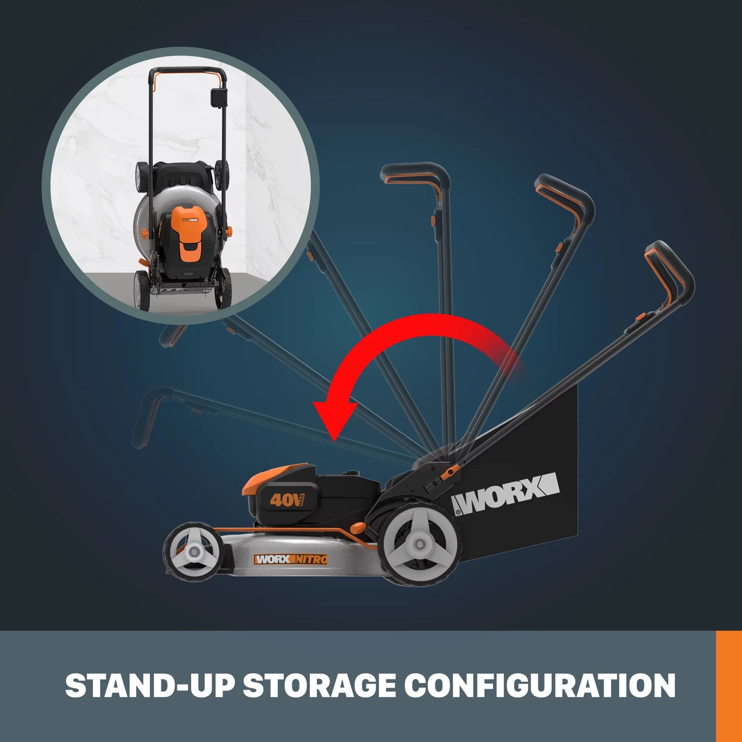 Worx Nitro WG751.3 40V Power Share PRO 4.0Ah 20&#8243; Cordless Push Lawn Mower, Battery and Charger Included