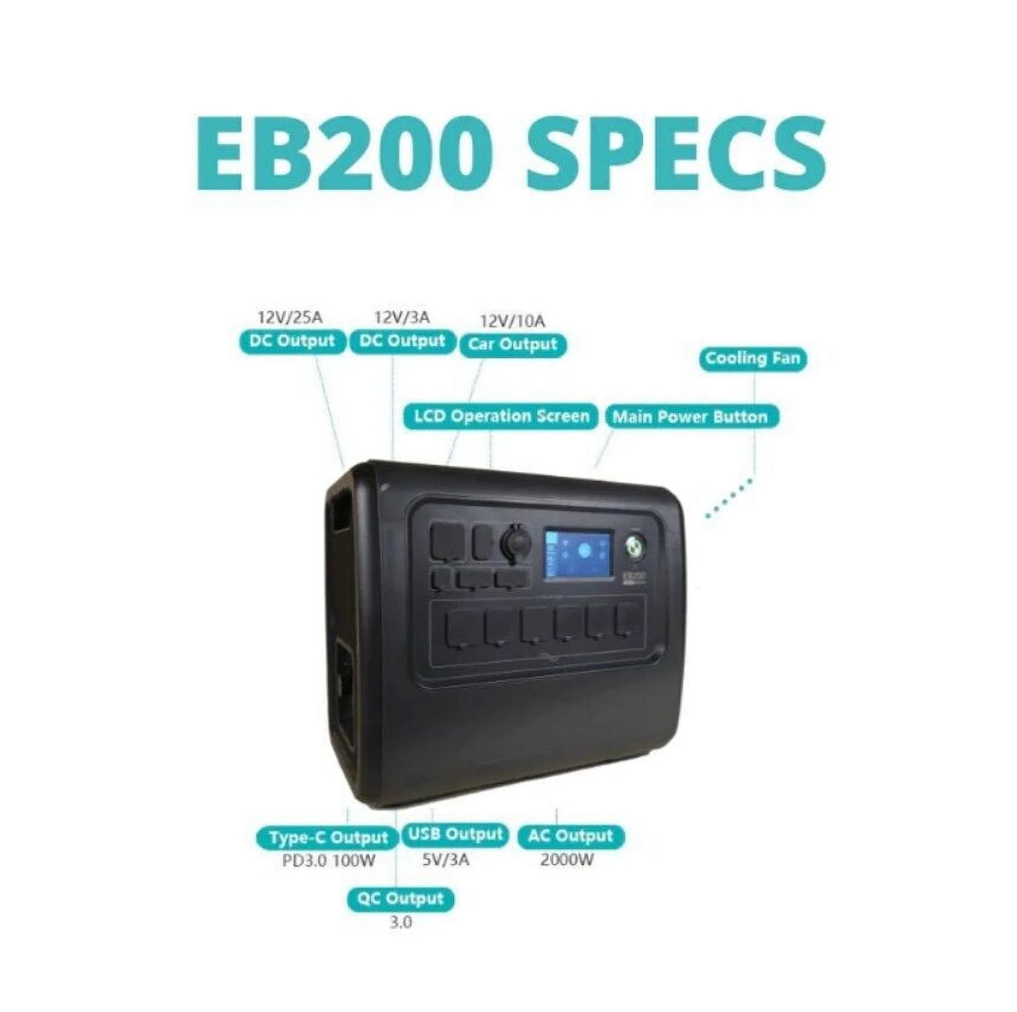 [Clearance] BLUETTI EB200 2000W Power Station Solar Generator For Hunting Camping Off-Grid