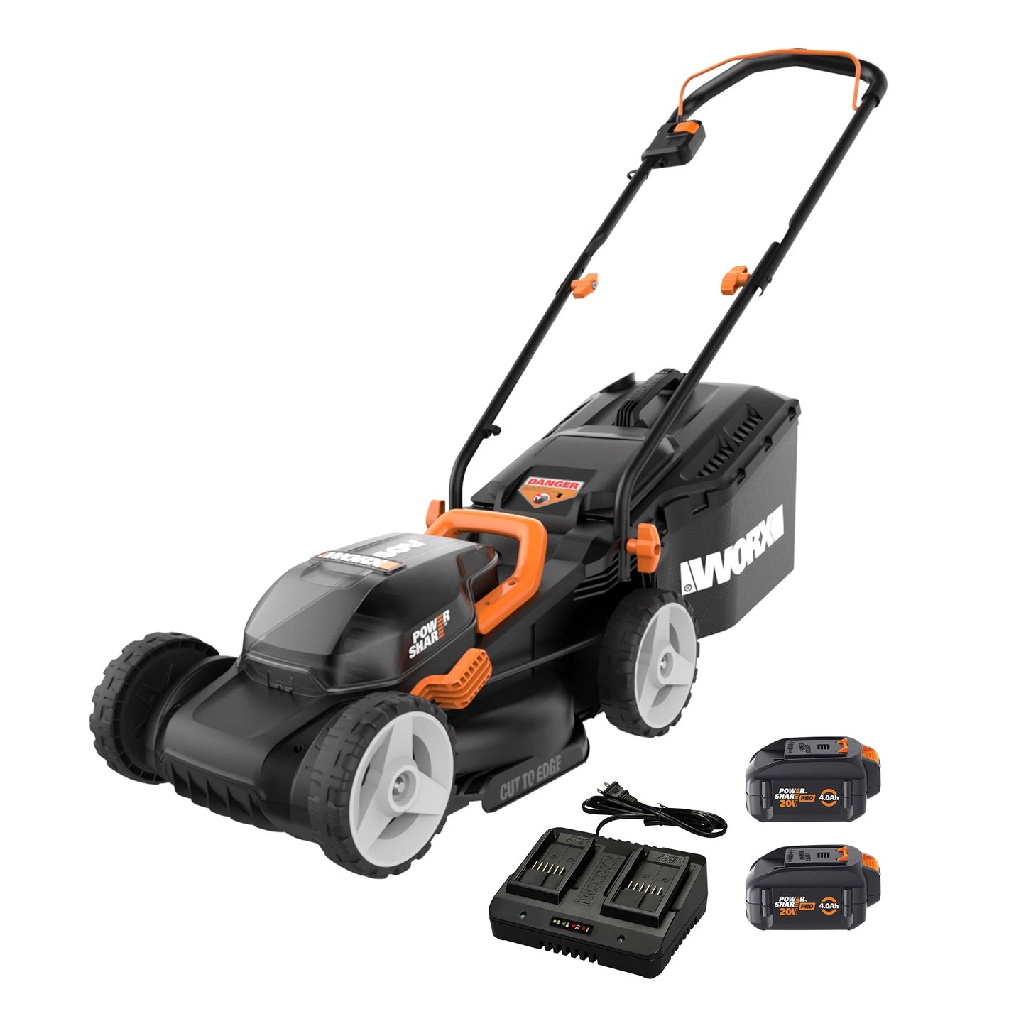 Worx WG779 40V Power Share 4.0Ah 14&#8243; Cordless Lawn Mower (Battery and Charger Included)