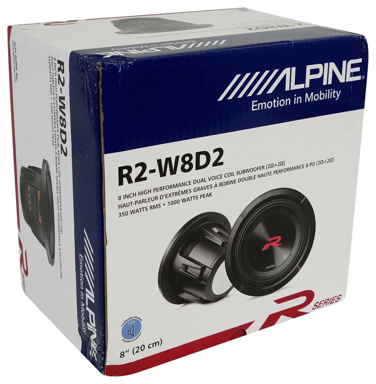 Alpine R2-W8D2 8?? 350W RMS Car Audio Subwoofer+Ported Sub Box Enclosure R2W8D2