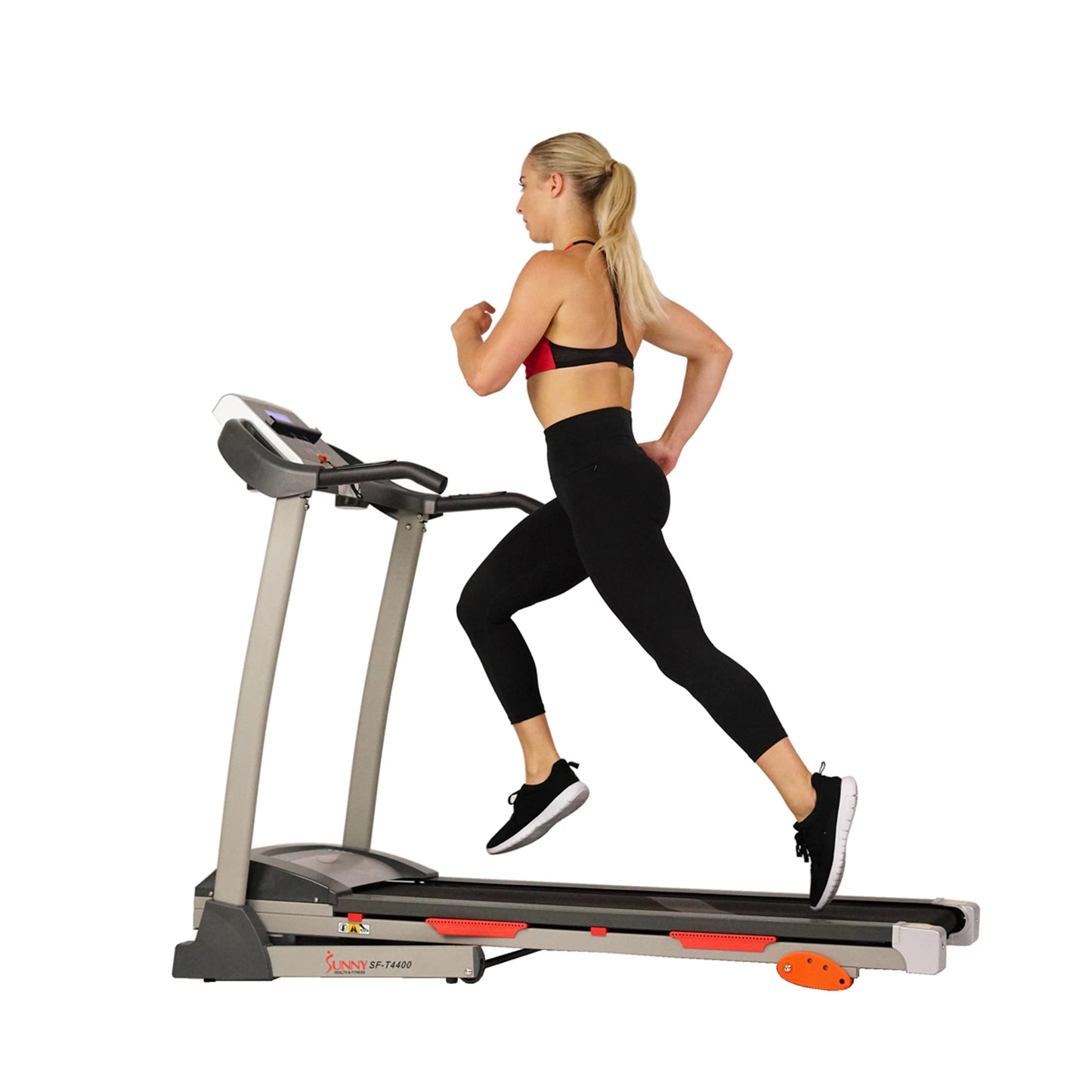 Sunny Health &#038; Fitness Treadmill with Manual Incline, Pulse Sensors, Folding, LCD Monitor for Exercise SF-T4400