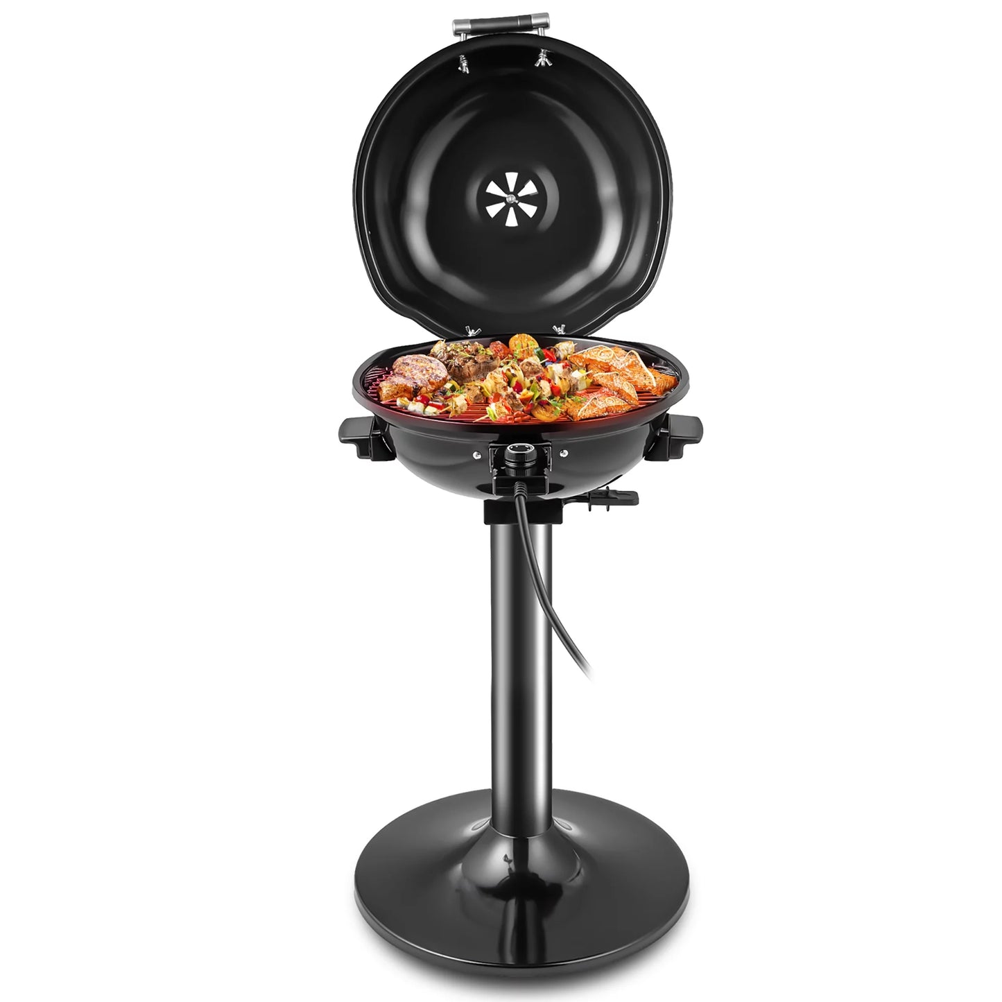 Costway Portable 1600W Electric BBQ Grill withTemperature Control &#038; Grease Collector Black