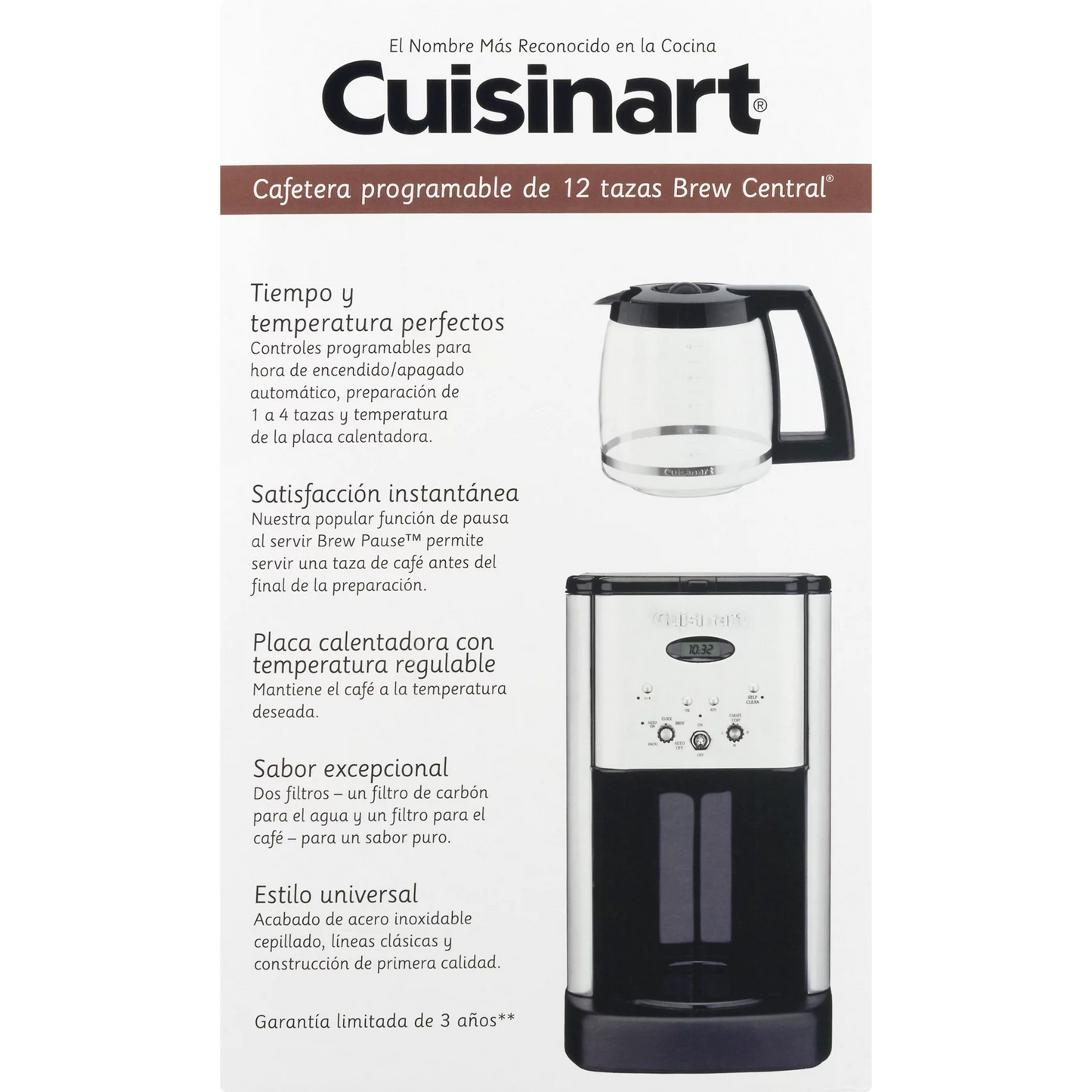 Cuisinart Brew Central 12 Cup Programmable Coffeemaker, DCC-1200WM1