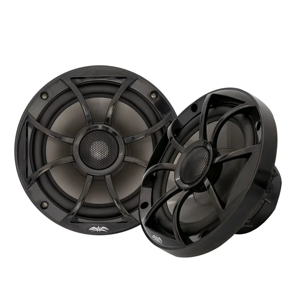 Wet Sounds Recon 6BG 6.5 inch 2 Way Open Grille Marine Speakers in Black, Pair