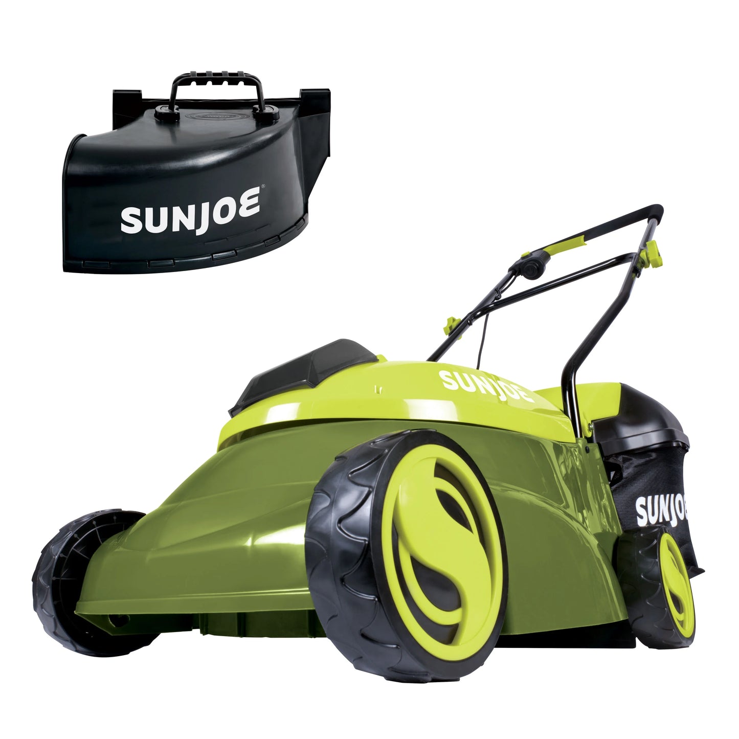 Sun Joe 28V Cordless 14&#8243; Brushless Push Lawn Mower, 3-Position, 4.0-Ah