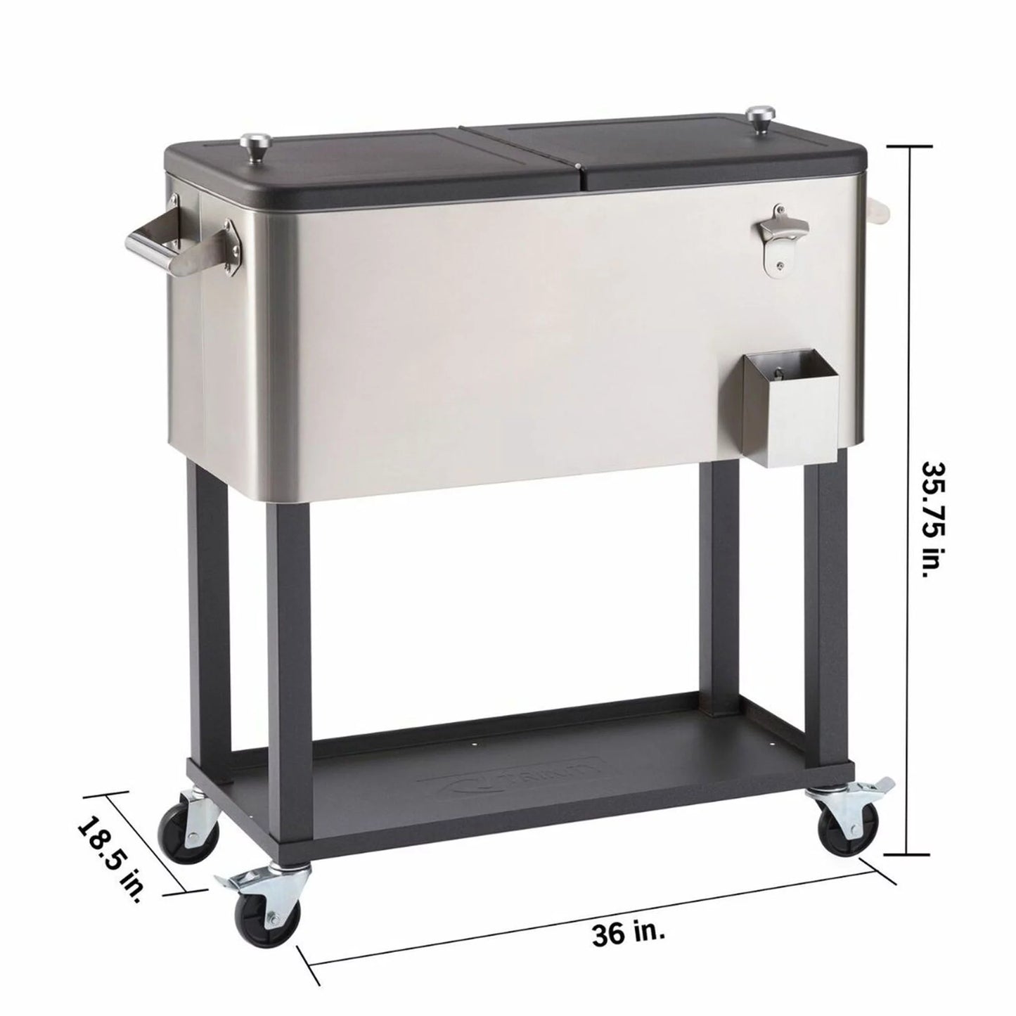 TRINITY 100 qt. Stainless Steel Cooler w/ Shelf