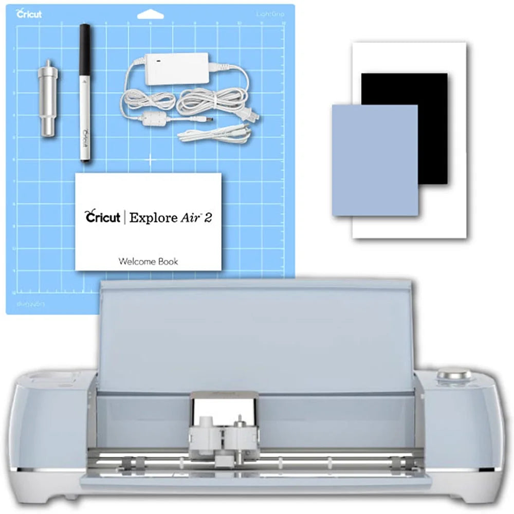 Cricut Explore Air 2 Machine with Vinyl Sampler Pack, Glitter Iron-On, Tool Kit, Pen Set and Cutting Mat Bundle