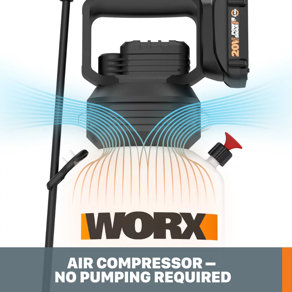 Worx WG829.9 20V Power Share 2-Gallon Cordless Yard Sprayer (No Battery and Charger Included &#8211; Tool Only)