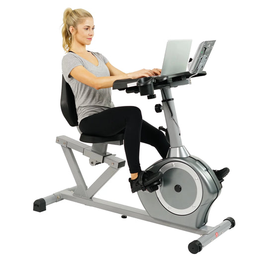 Sunny Health &#038; Fitness Magnetic Indoor Stationary Recumbent Exercise Desk Bike Cardio Trainer, 350 lb Weight Capacity, SF-RBD4703