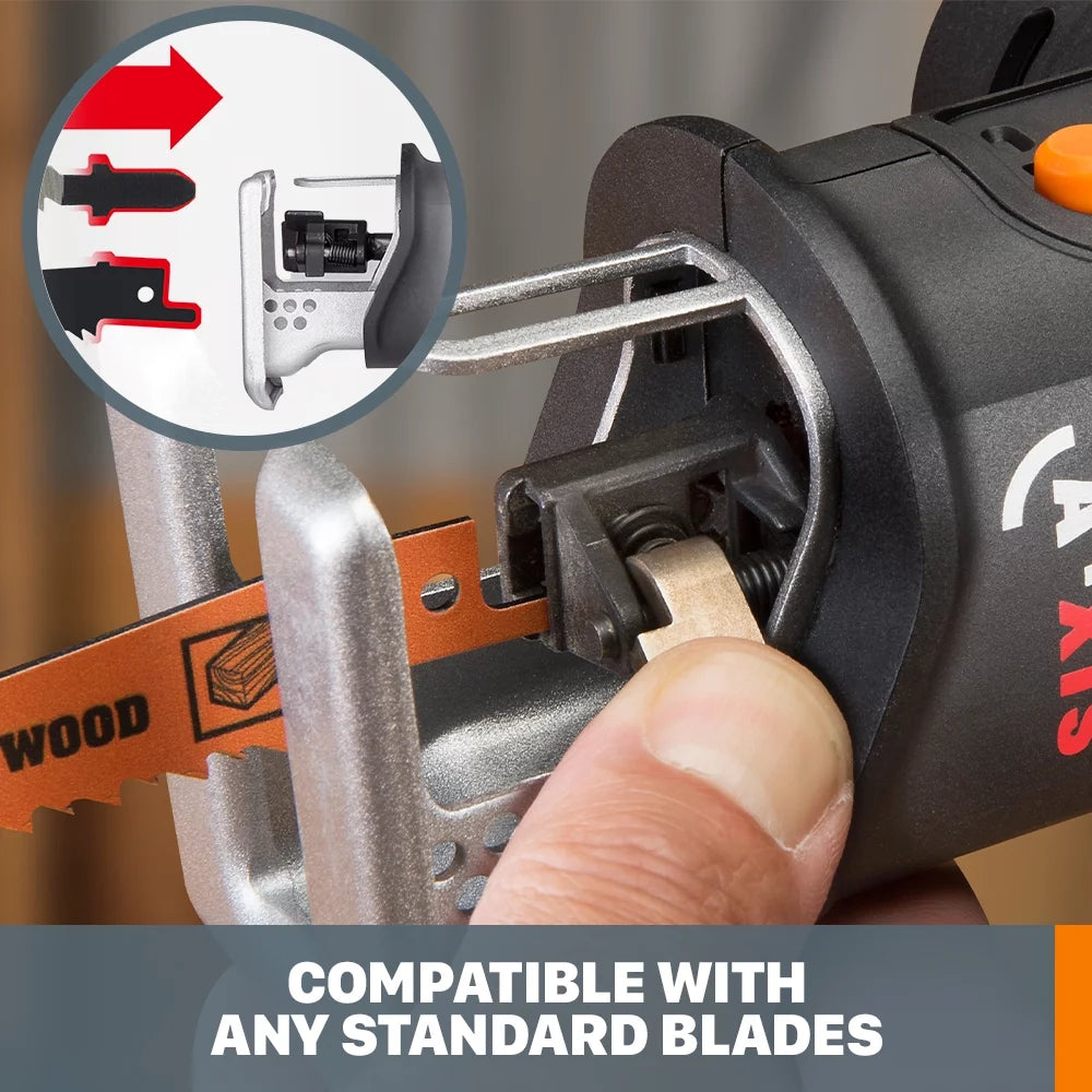 Worx WX550L 20V Power Share Axis Cordless Reciprocating &#038; Jig Saw (Battery &#038; Charger Included)