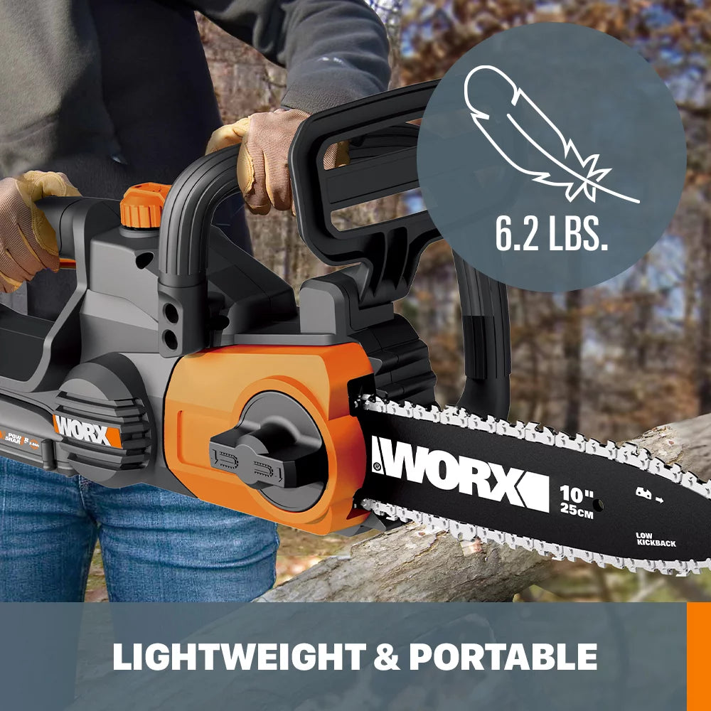 Worx WG322.9 20V Power Share 10&#8243; Cordless Chainsaw with Auto-Tension (Tool Only)