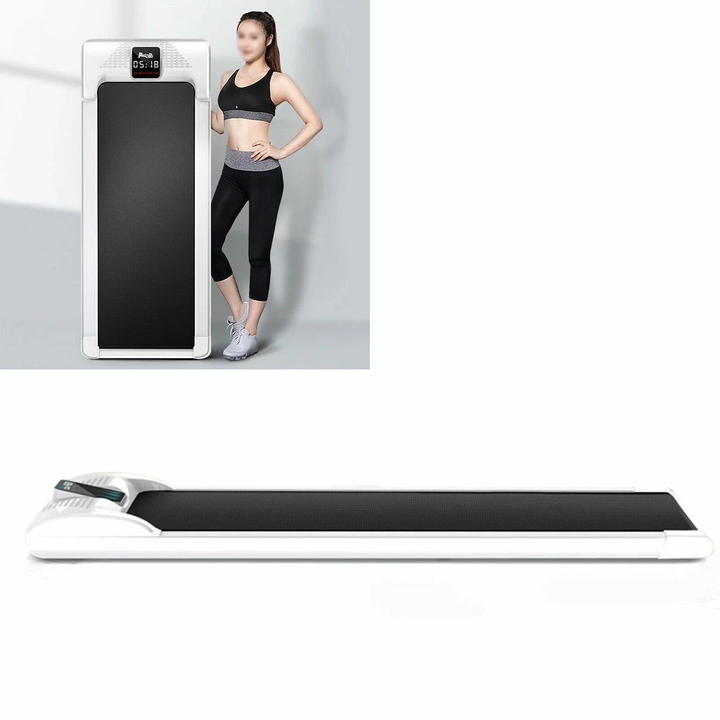 1-6KM/Hour HD Display Portable Electric Treadmill Under Desk Walking Pad Home Office Fitness Exercise 0.5hp100kg/220lbs