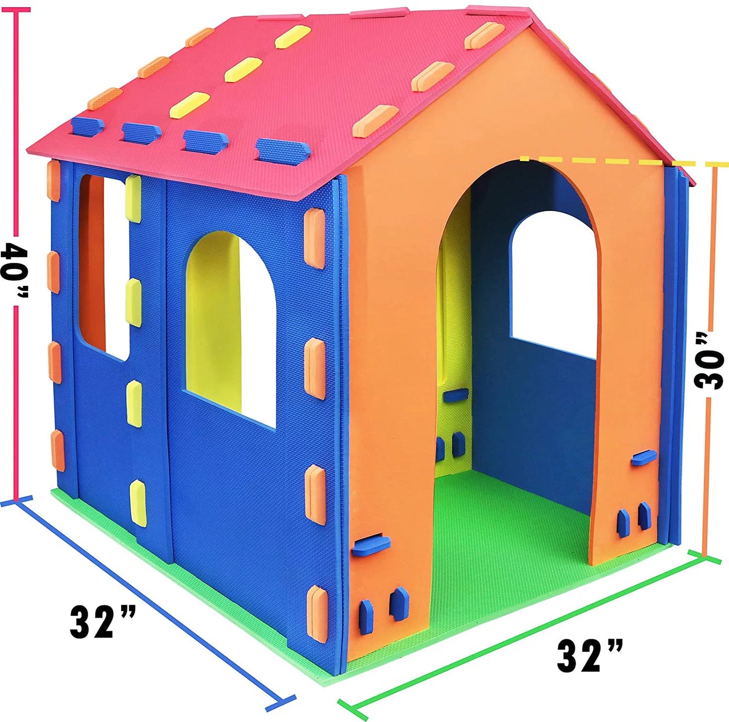 Click N&#8217; Play Giant Kids Foam Playhouse Play Tent for Boy and Girls Indoor and Outdoor, Interlocking Eva Foam Tiles.