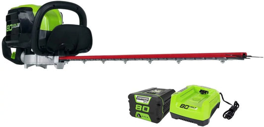 Discontinued &#8211; Greenworks PRO 80V 26-inch Cordless Brushless Hedge Trimmer with 2.0 Ah Battery &#038; Charger, 2210602AZ