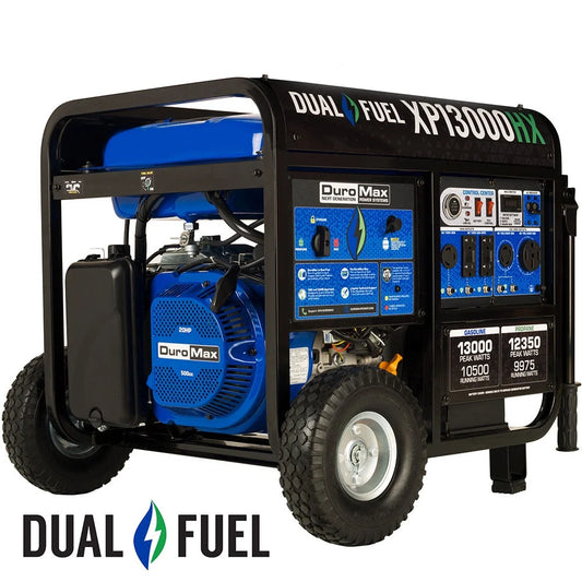 DuroMax XP13000HX 13,000 Watt Portable Dual Fuel Gas Propane CO Alert Generator