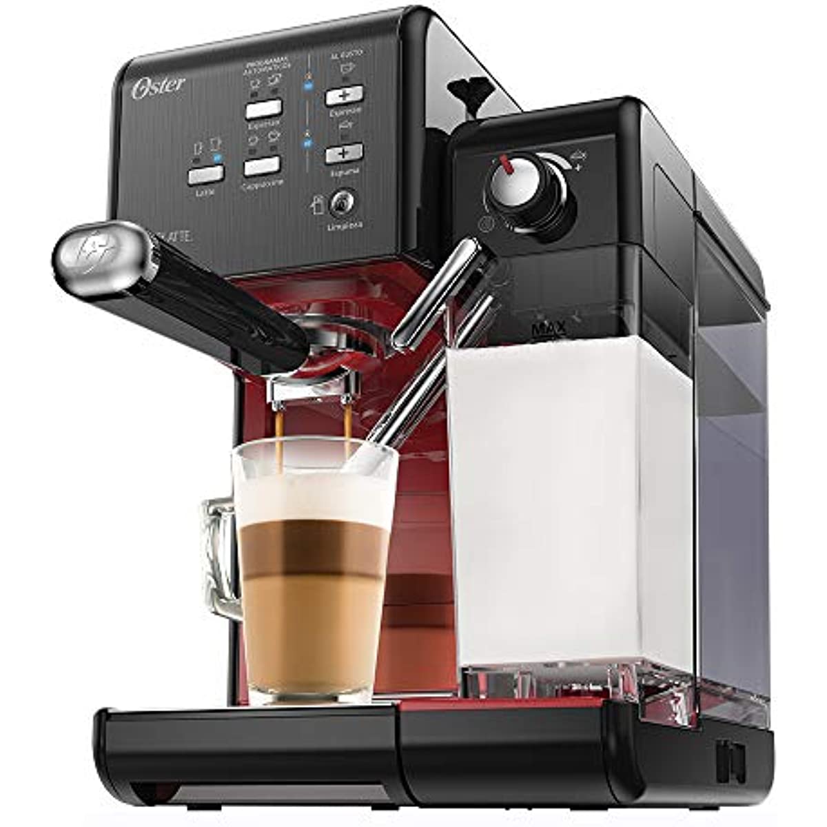 Cafeteira Espresso Oster, PrimaLatte II, Vermelho, 127V