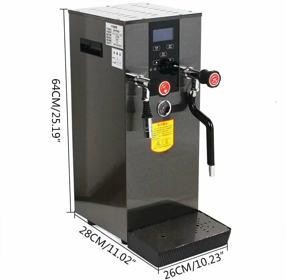 TFCFL Commercial Steam Water Boiling Machine Espresso Coffee Milk Foam Maker 12L 110V