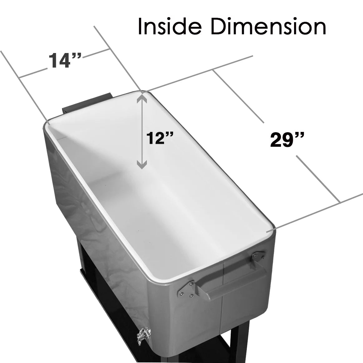 Clevr  80 Quart Quart Rolling Cooler Ice Chest Patio Outdoor Picnic Portable