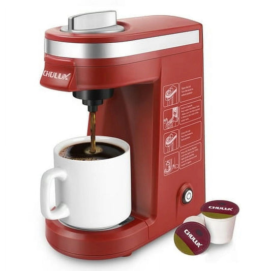 CHULUX Mini Single Serve Coffee Maker for K Pod &#038; Ground Coffee,Travel One Cup Coffee Pot Machine, New