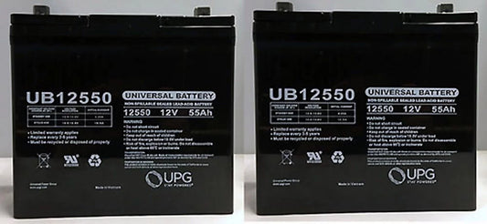 UB12550 (Group 22NF) Battery &#8211; Universal Battery &#8211; 12V 55Ah &#8211; 2 Pack