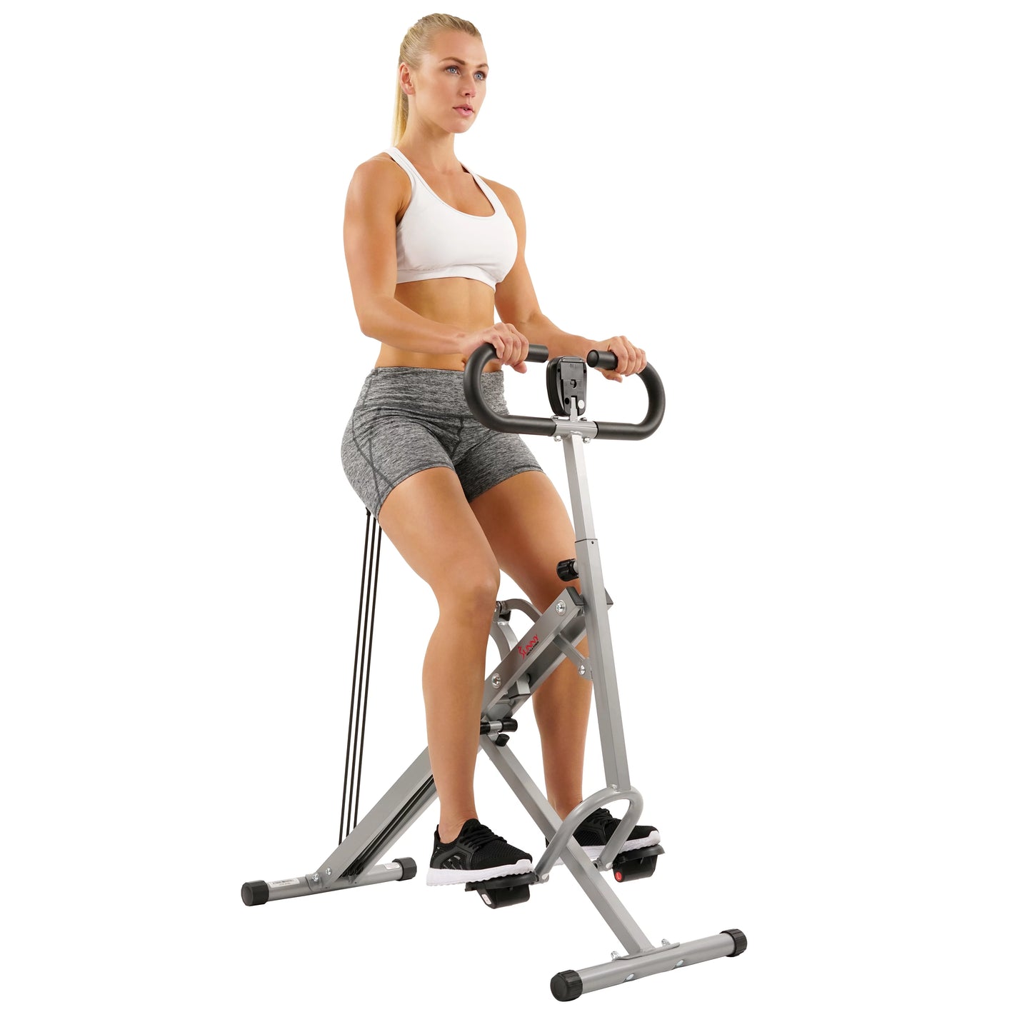 Sunny Health &#038; Fitness Upright Row-N-Ride Rowing Machine Rower for Full Body Workout, Glutes, Squat Assist, and Exercise, NO. 077