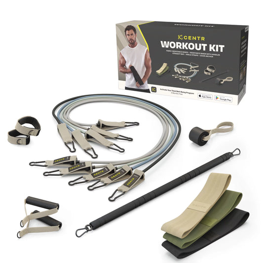 Centr By Chris Hemsworth Home Workout Kit, Resistance Bands and Attachments, 14 Piece Set + 3-Month Centr Membership