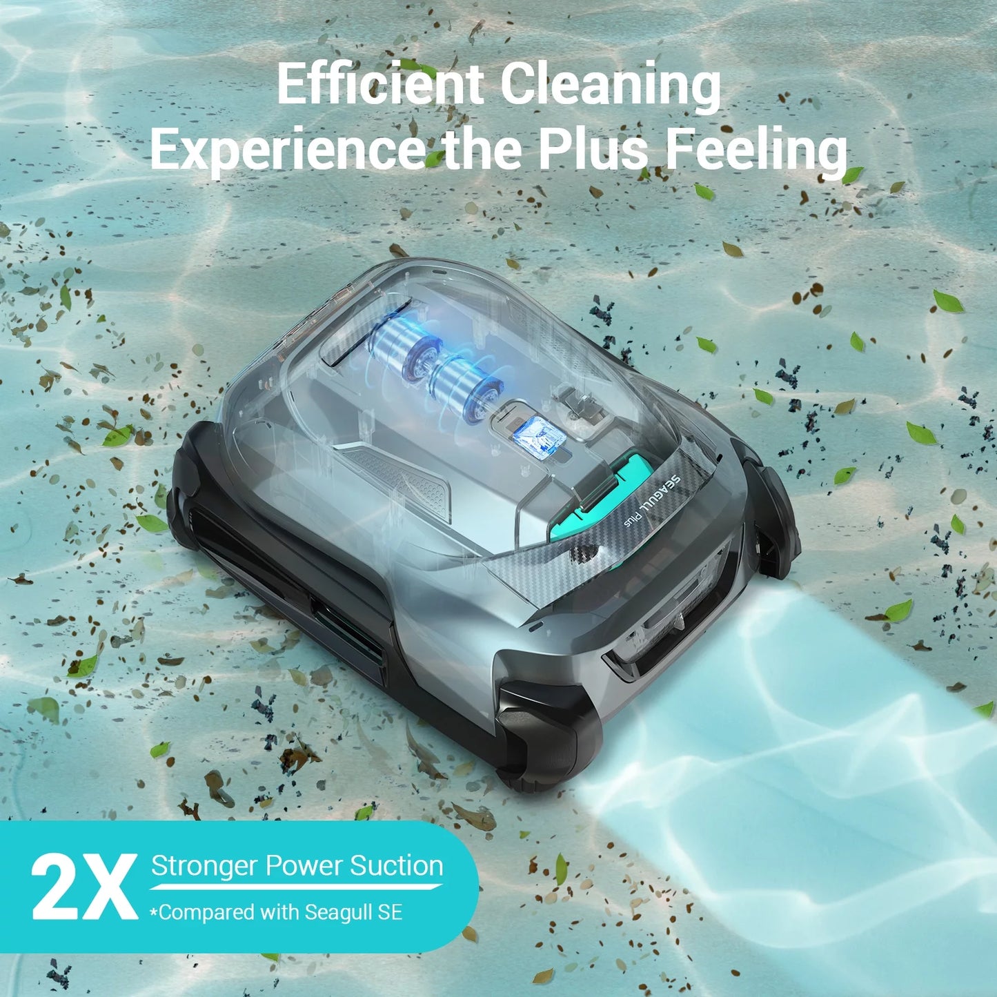 Aiper Seagull Plus Cordless Robotic Pool Cleaner, Pool Vacuum, Perfect for Above Ground Flat Pools up to 60Ft