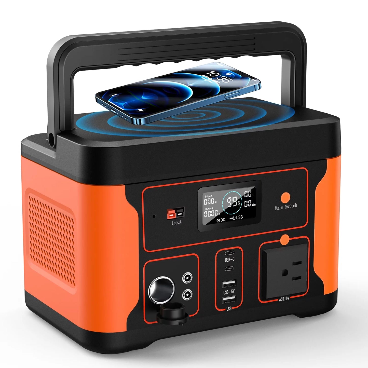 Tiexei D600 Portable Power Station 600W, 550Wh/172000mAh LiFePO4 Battery  Generator for Outdoor Camping