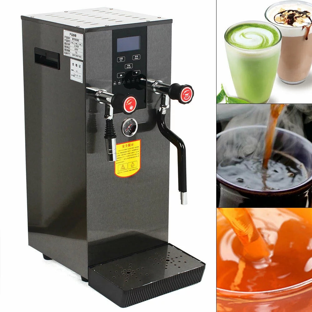 DENEST 4 in 1 Commercial Coffee Machine Coffee Milk Espresso Steam Water Boiling Machine 110V 12L