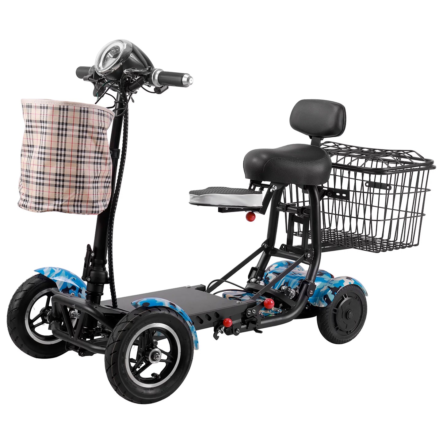 Bangeran 4 Wheel Foldable Electric Scooter, Adjustable Handlebar Up to 12 Miles &#8211; Carbonfiber