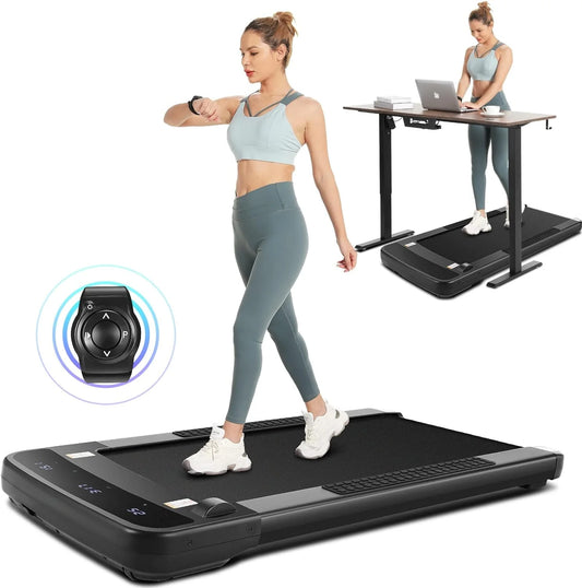 Tikmboex Folding Under Desk Treadmill with Incline, 2 in 1 Walking Pad Treadmill with Remote Control, LED Touch Screen, Installation &#8211; Free for Home Office