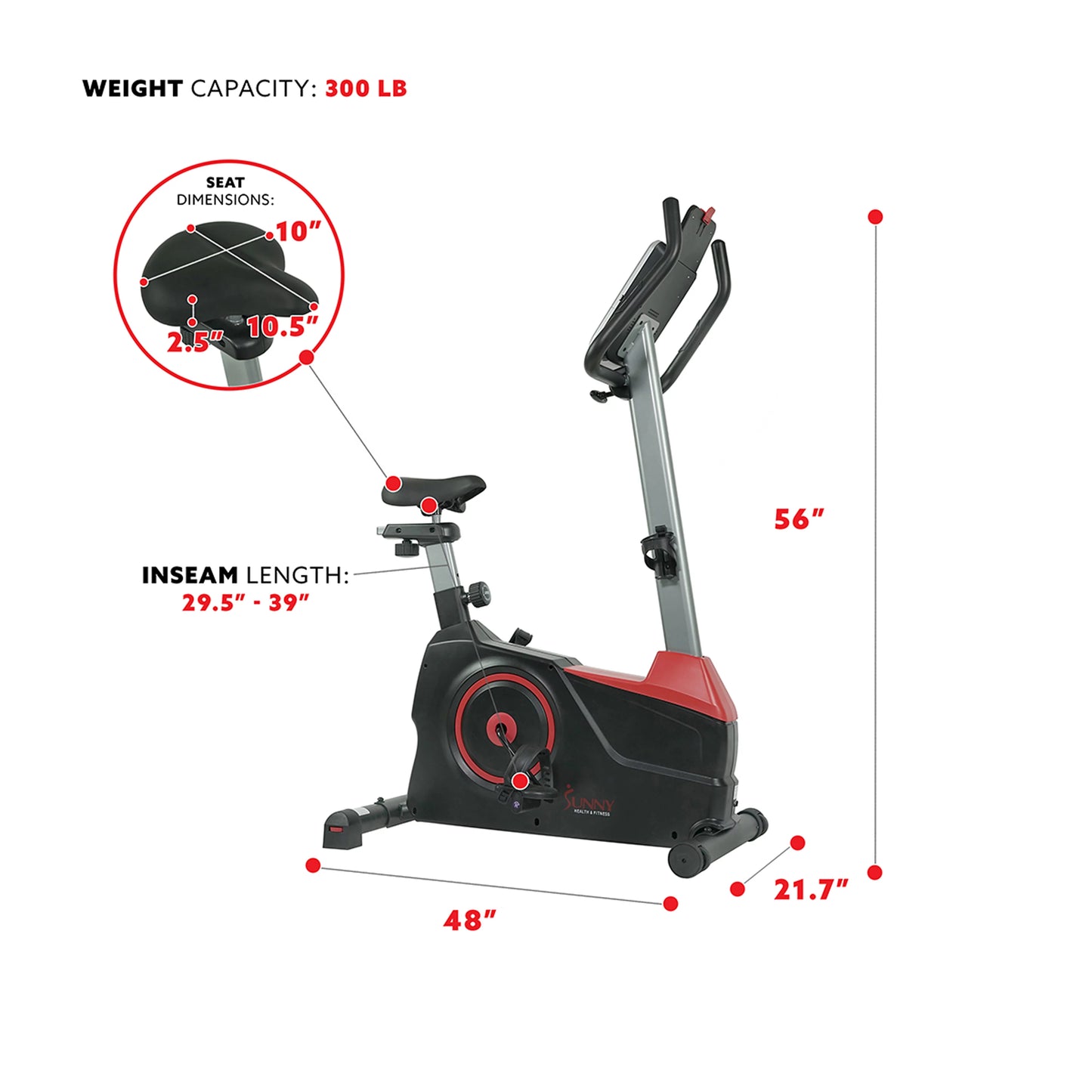 Sunny Health &#038; Fitness Evo-Fit Stationary Upright Bike with 24 Level Electro-Magnetic Resistance &#8211; SF-B2969