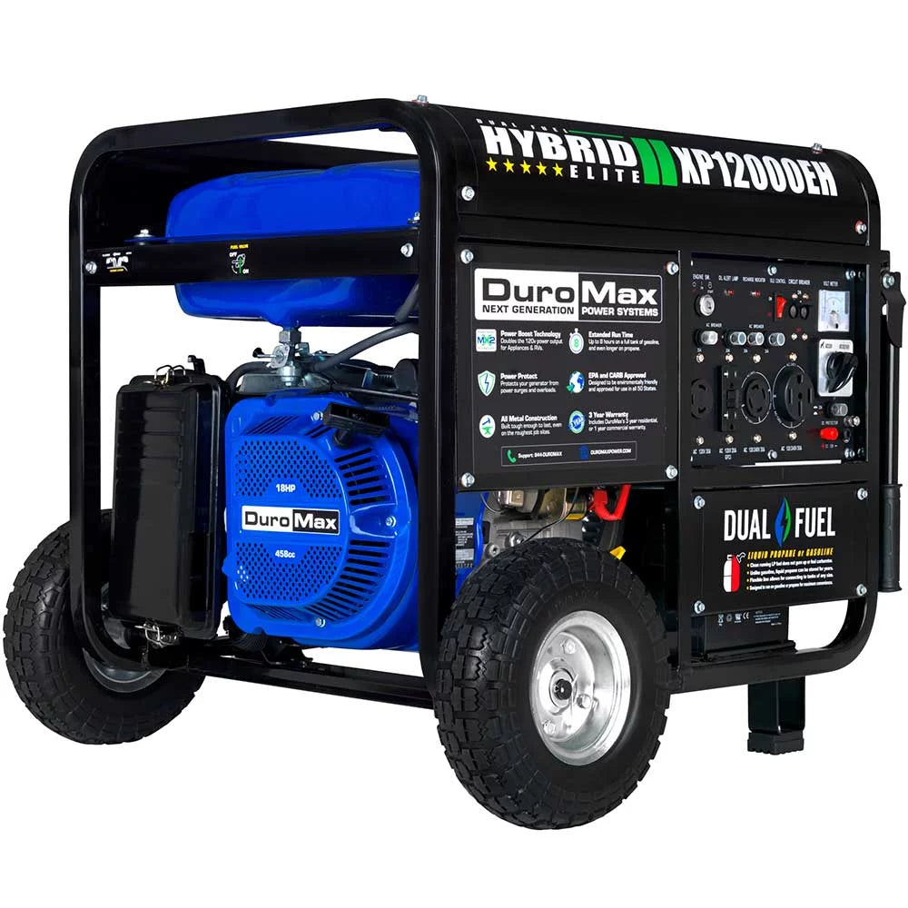 DuroMax XP12000EH 12,000 Watt Portable Dual Fuel Gas Propane Generator