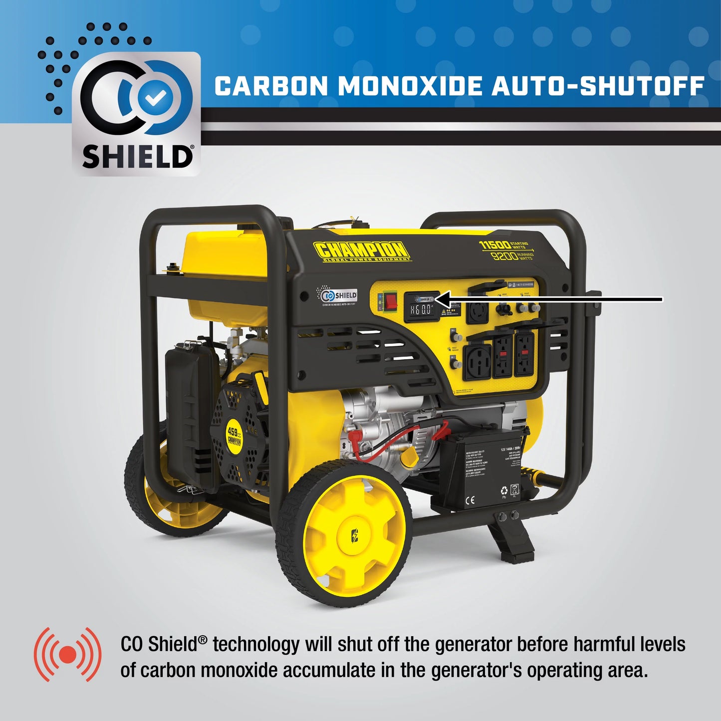 Champion Power Equipment 11,500/9,200-Watt Electric Start Gas Portable Generator with CO Shield