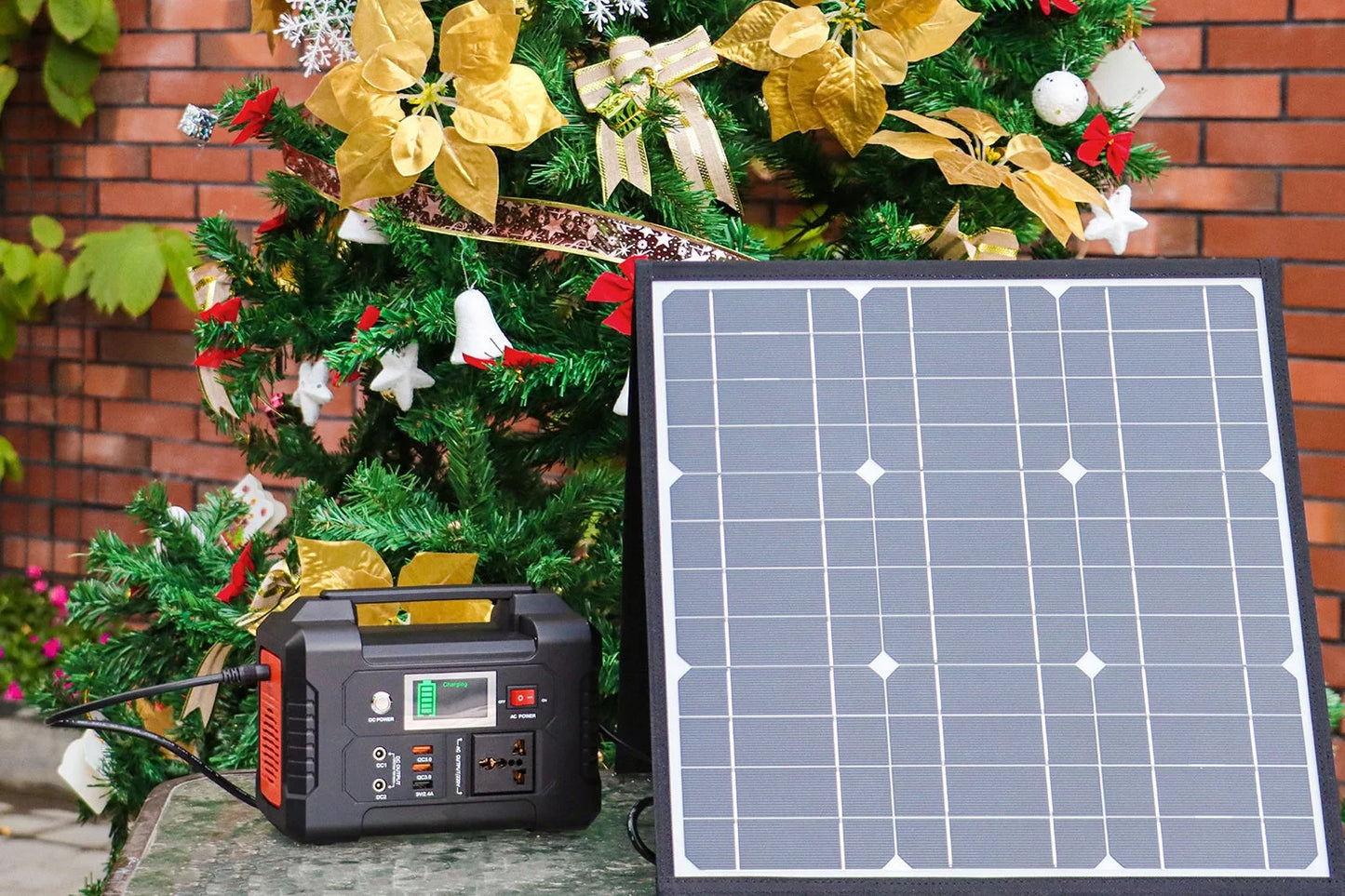 200W Portable Power Station, 40800mAh Solar Generator with 50W 18V Portable Solar Panel, Flashfish Foldable Solar Charger with 5V USB 18V DC Output