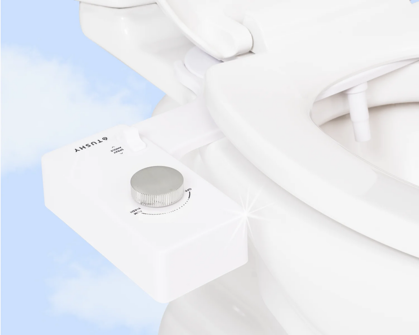 TUSHY Classic 3.0 Bidet Toilet Seat Attachment | Adjustable Water Pressure (Platinum Knob)