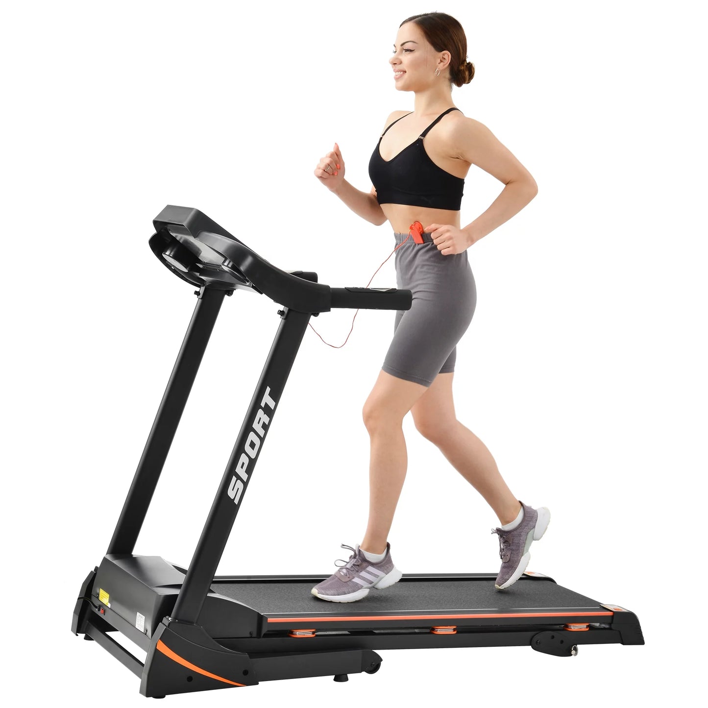 Clearance! Folding 3.5HP Treadmill With Incline Medium Running Machine Motorised LCD Gym 330lbs?? Folding Treadmill Electric Motorized Power 14.8KM/H Running Fitness Machine Gym(W54022178 Upgrade)