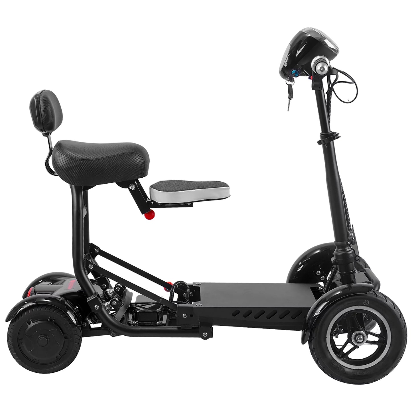 4 Wheels Motorized Electric Scooter with Extended Big Seat, Powerful Double Motors &#8211; Gold