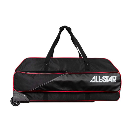 All-Star Pro Model Players Rolling Baseball Fastpitch Catchers Equipment Duffle Bag, Black/White