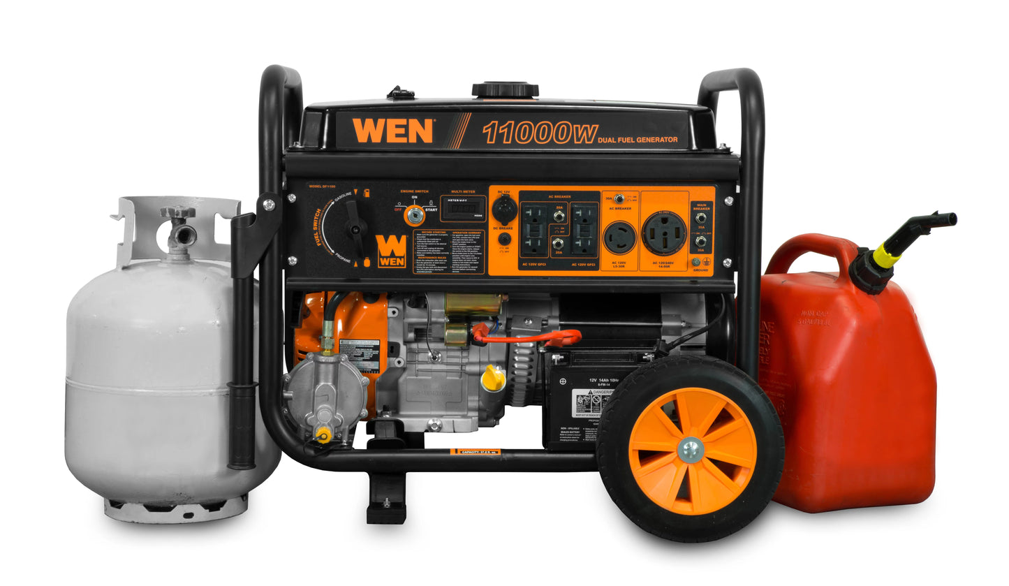 WEN 11,000-Watt 120V/240V Dual Fuel Portable Generator with Wheel Kit and Electric Start &#8211; CARB Compliant