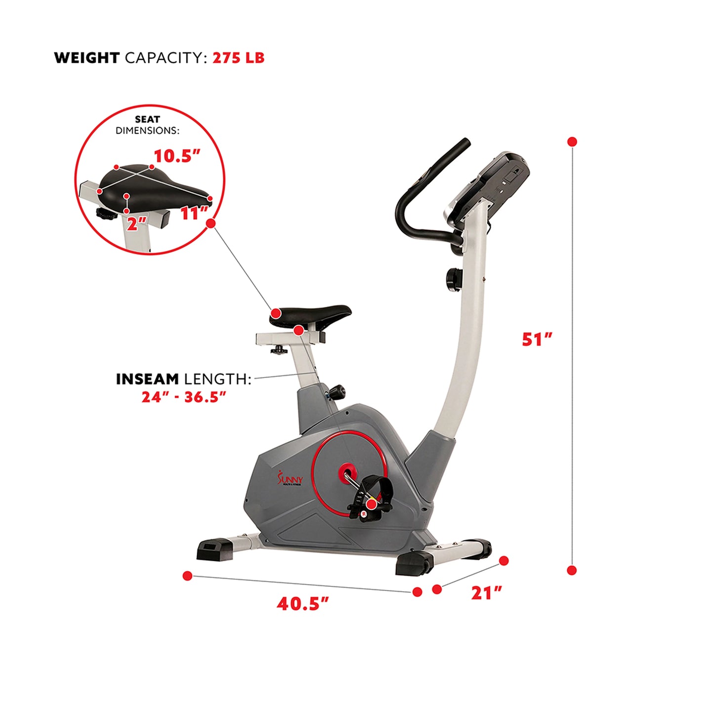 Sunny Health &#038; Fitness Magnetic Foldable Exercise Bike &#8211; SF-B2989