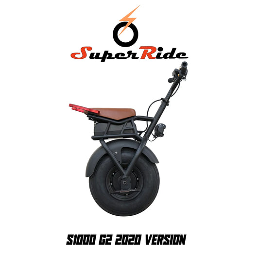 SUPERRIDE Self Balancing Electric Unicycle S1000 G2 ?C One Wheel Electric Scooter with Single Fat Tire &#038; 1000W Motor, Frame, Wheel, Battery, Charger, Screen, and LED Light