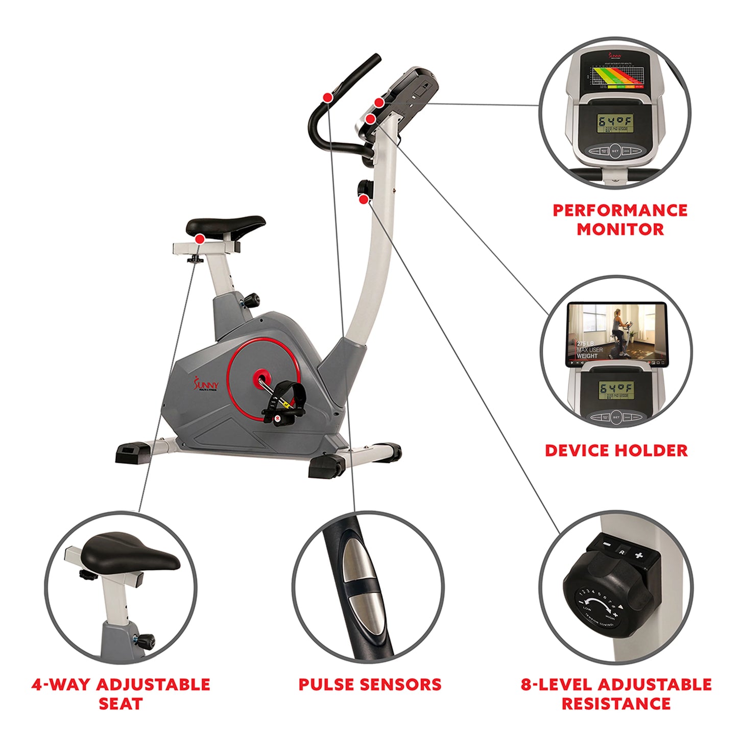 Sunny Health &#038; Fitness Magnetic Foldable Exercise Bike &#8211; SF-B2989